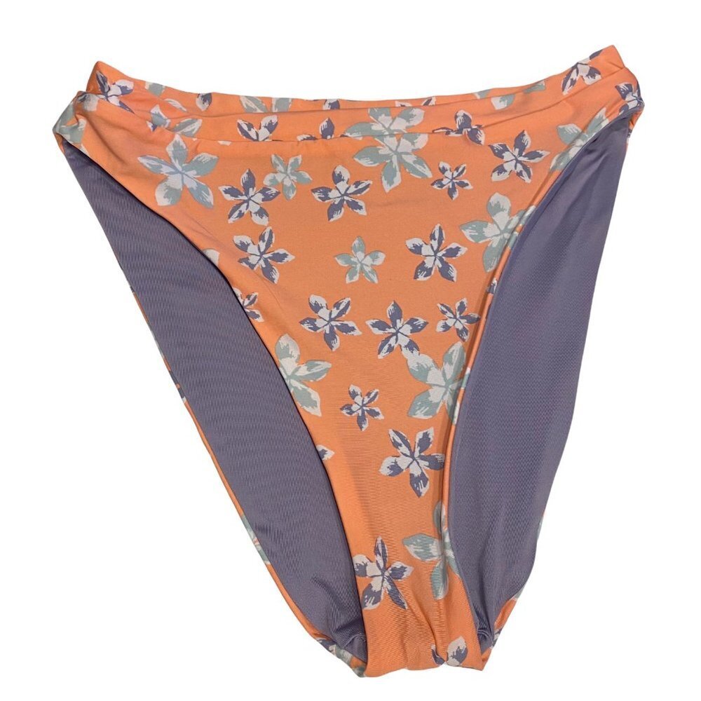 Becca French Cut Hi Leg Floral Bikini Swim Bottoms NEW Size L - Picture 8 of 11